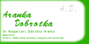aranka dobrotka business card